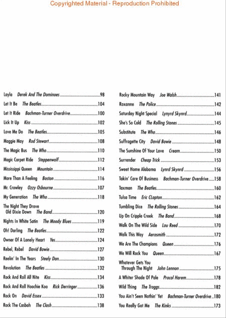 The Classic Rock Book - Easy Guitar Easy Guitar scores gallery preview page 3