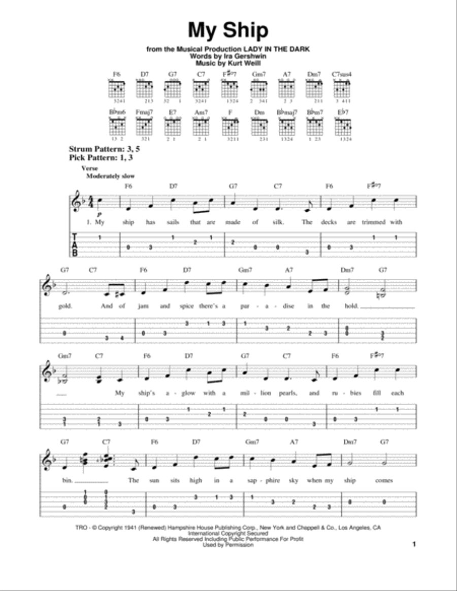 My Ship Electric Guitar scores gallery preview page 1