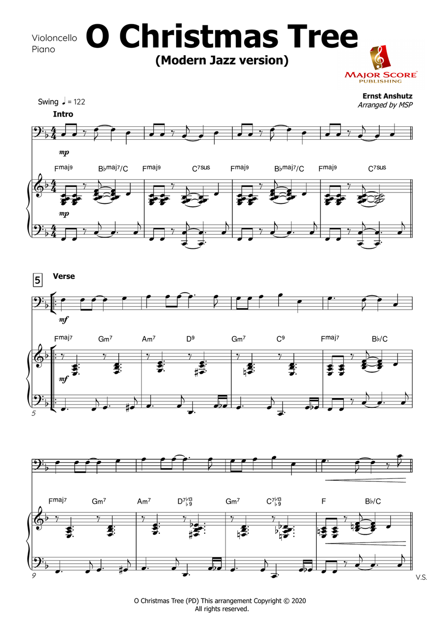 O Christmas Tree (Cello & Piano) F Piano scores gallery preview page 2