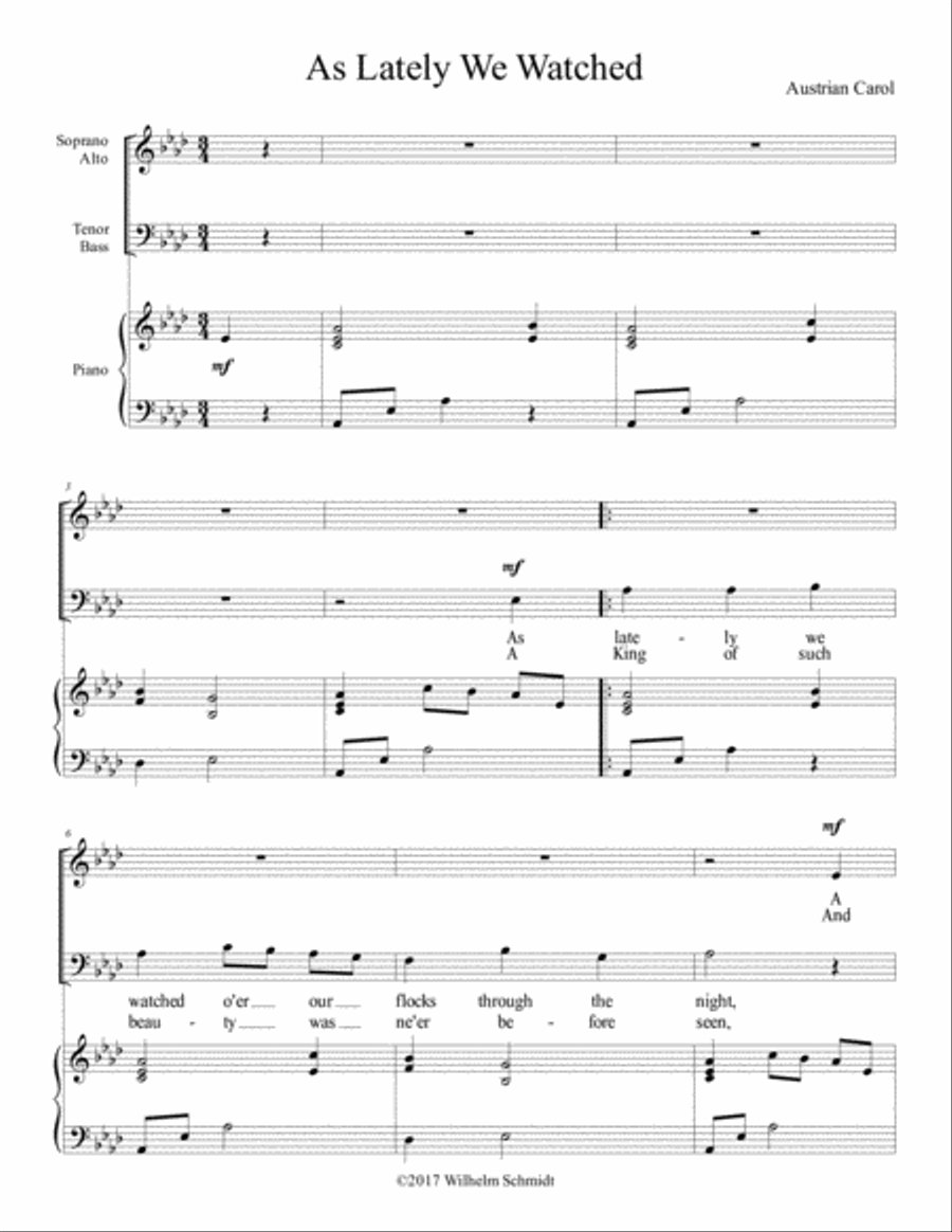 As Lately We Watched 3-Part scores gallery preview page 2