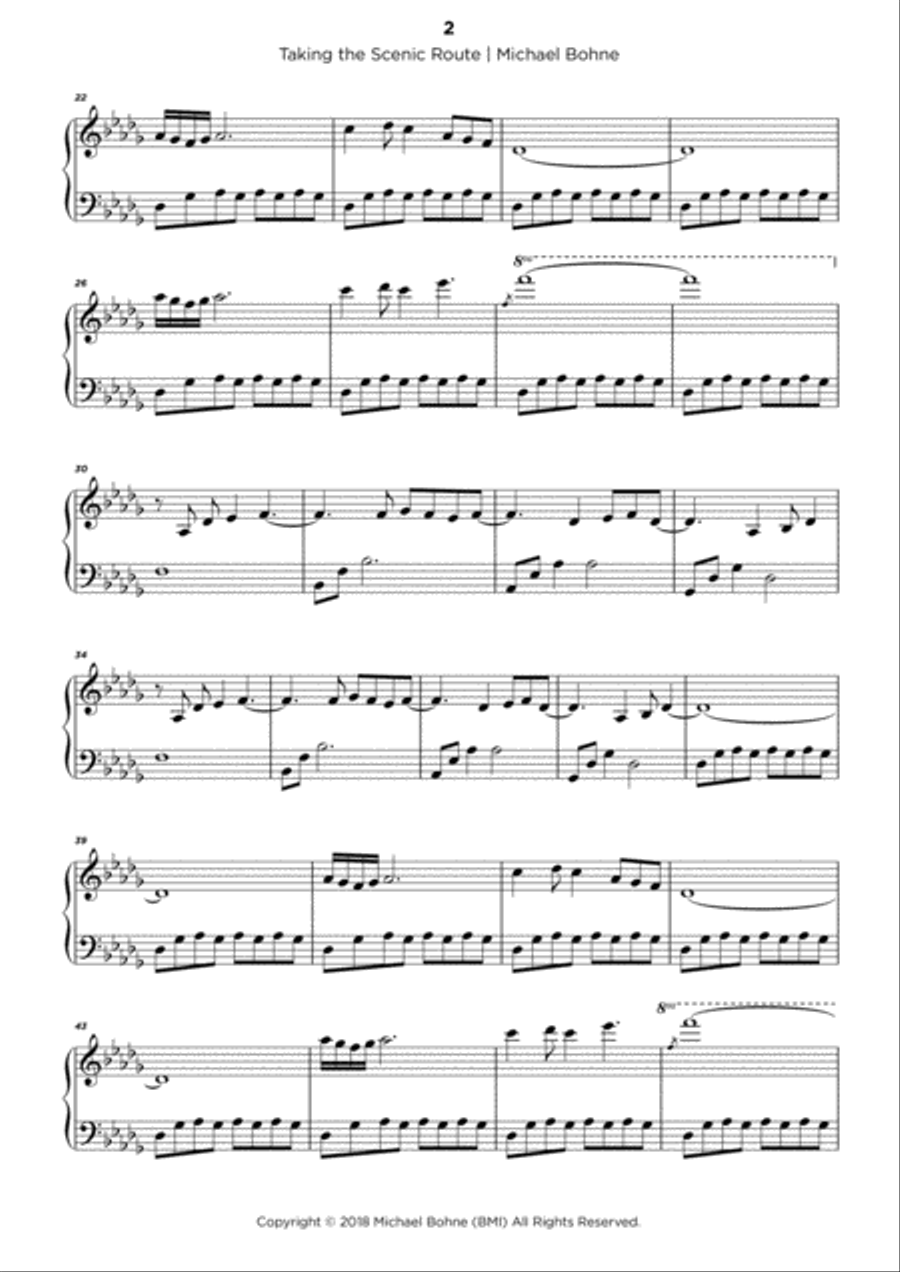 Taking the Scenic Route Piano Solo scores gallery preview page 2