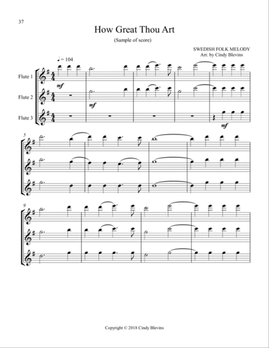 12 Favorite Hymns, Flute Trios Flute Trio scores gallery preview page 4