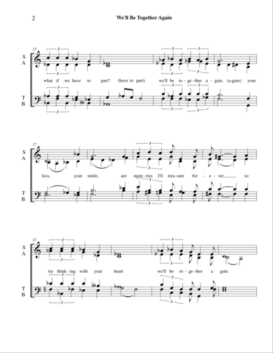 We'll Be Together Again 4-Part scores gallery preview page 2