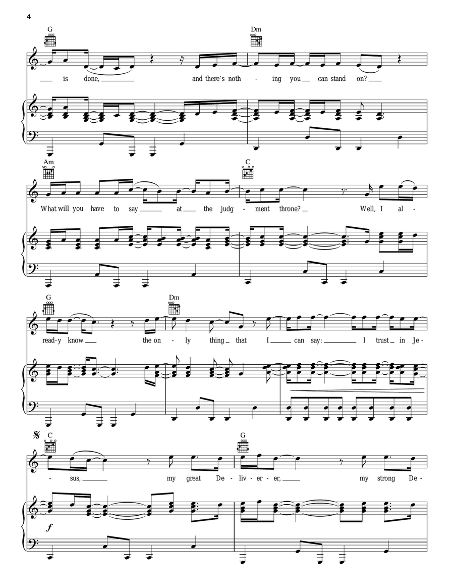 Trust In Jesus Piano, Vocal, Guitar scores gallery preview page 4