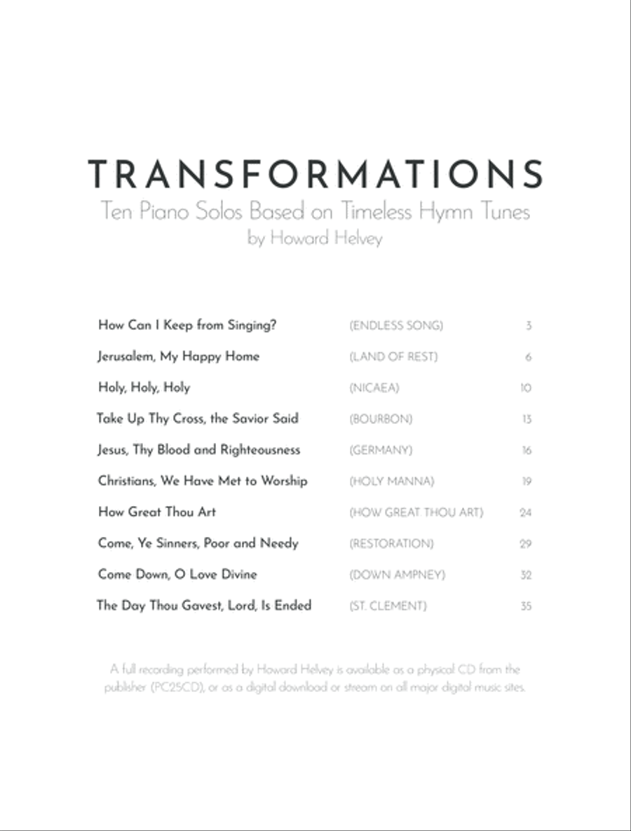 Transformations: Ten Piano Solos Based on Timeless Hymn Tunes Piano Solo scores gallery preview page 3