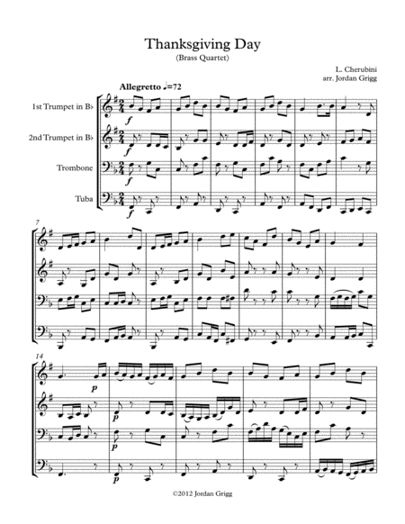 Thanksgiving Day (Brass Quartet) image number null