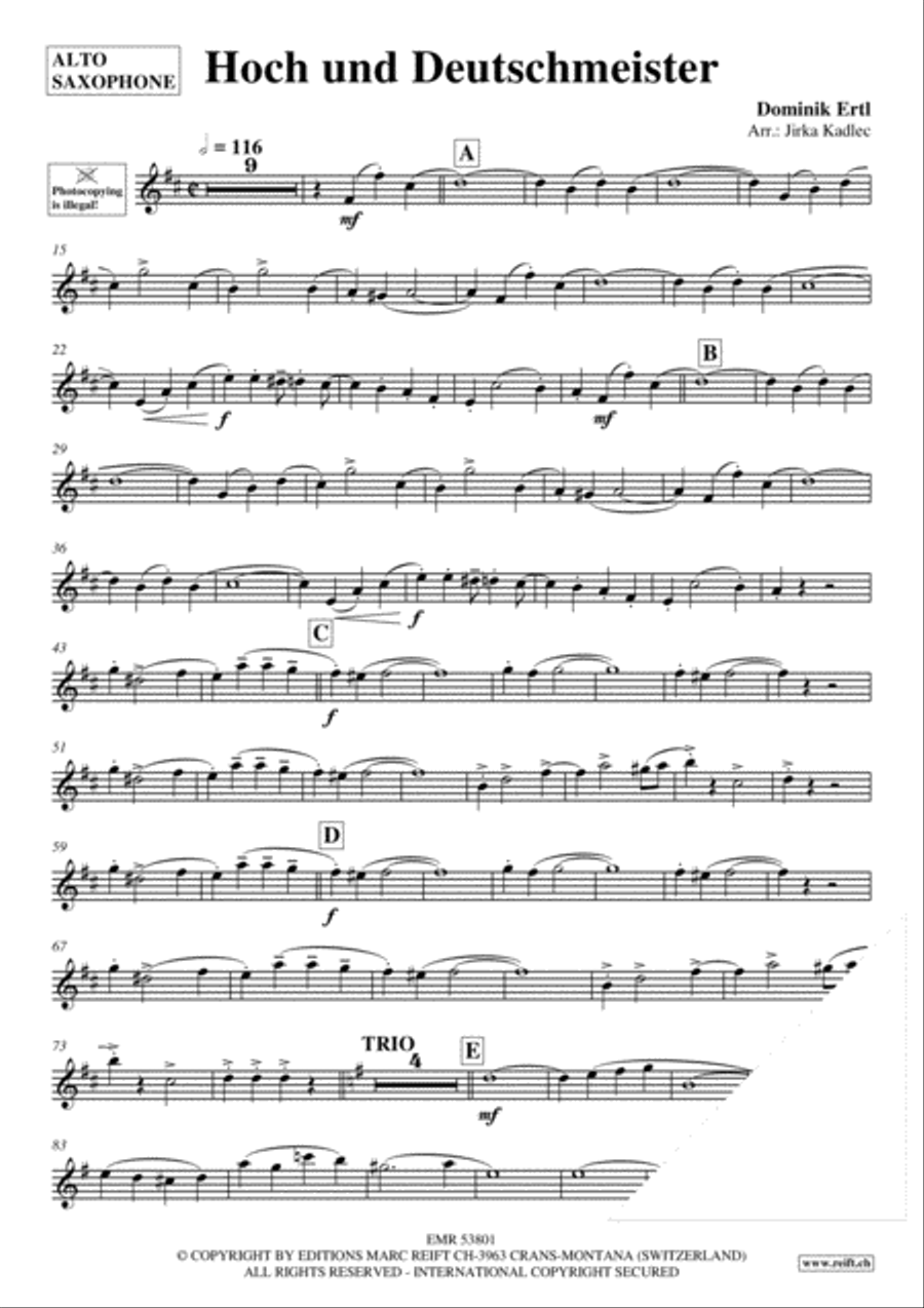 Hoch und Deutschmeister Alto Saxophone scores gallery preview page 3