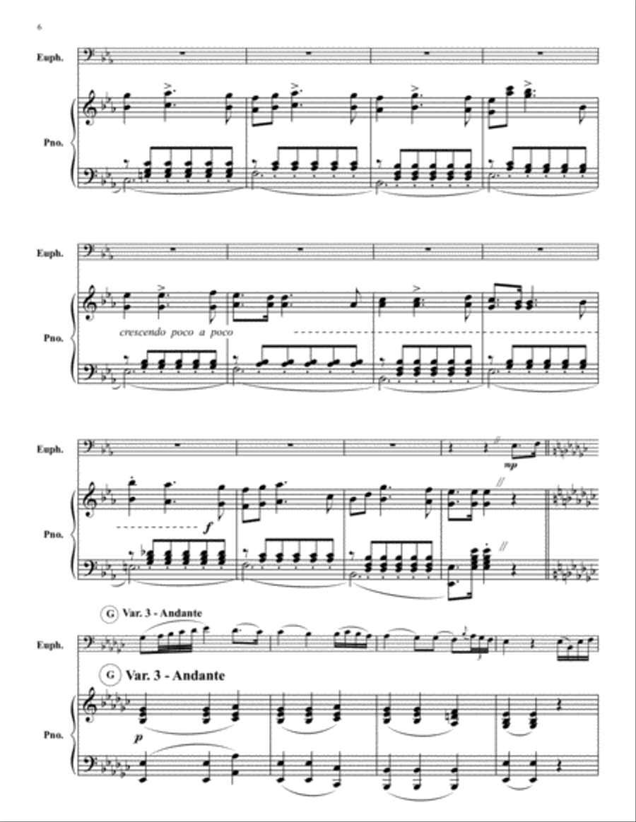 The Last Rose of Summer Euphonium scores gallery preview page 6