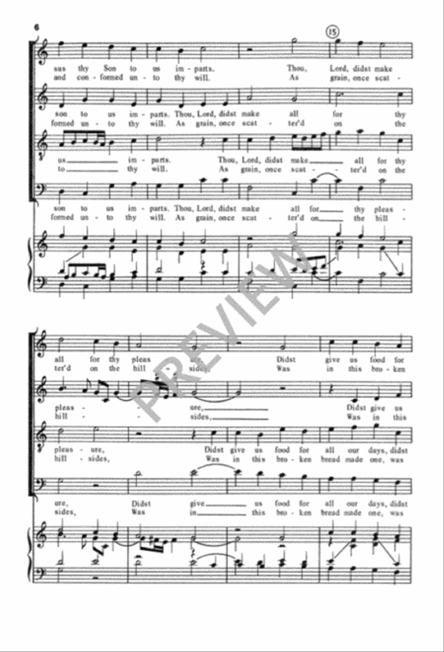 Rendez à Dieu / Father We Thank Thee 4-Part scores gallery preview page 7