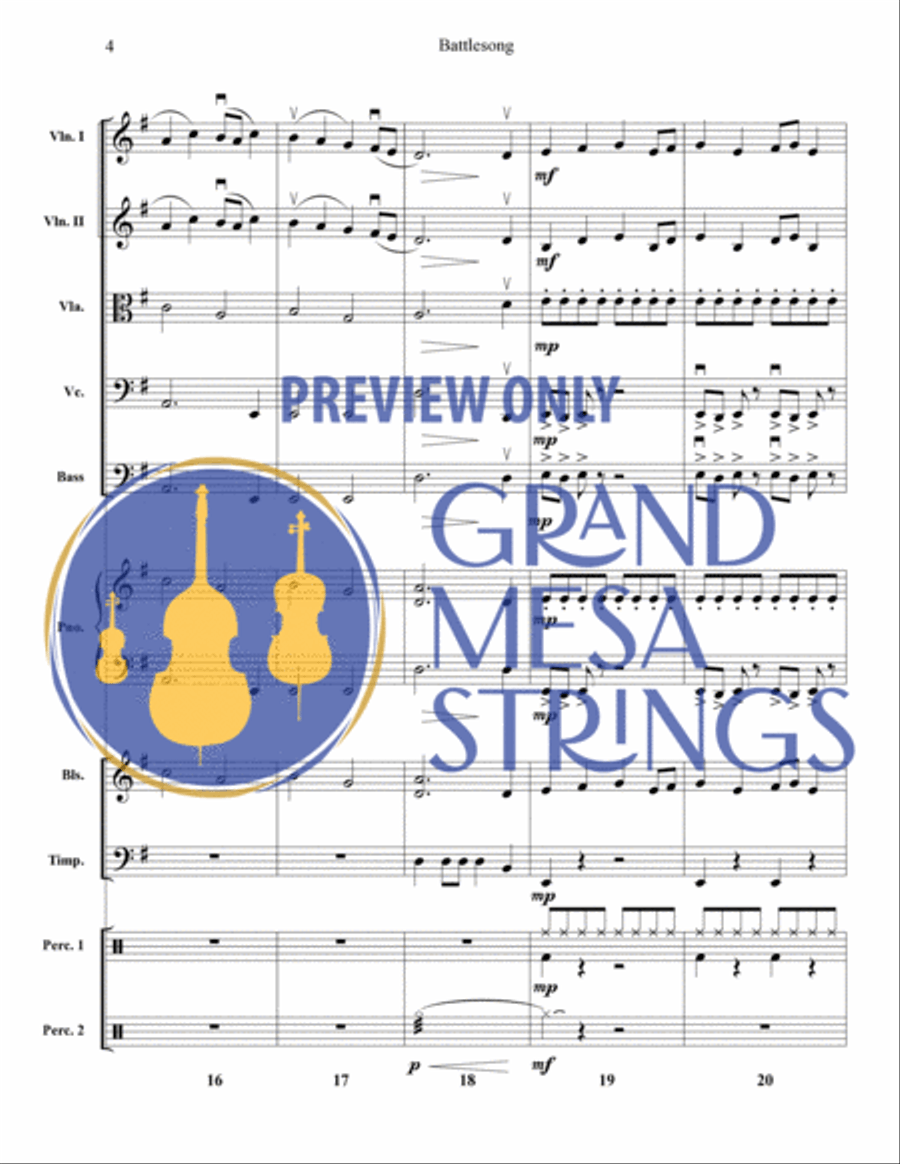 Battlesong String Orchestra scores gallery preview page 5