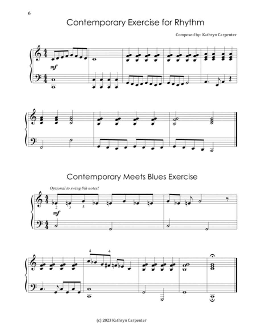 Contemporary, Pop, Rock, and Jazz Finger Exercises for Piano Piano Method scores gallery preview page 6