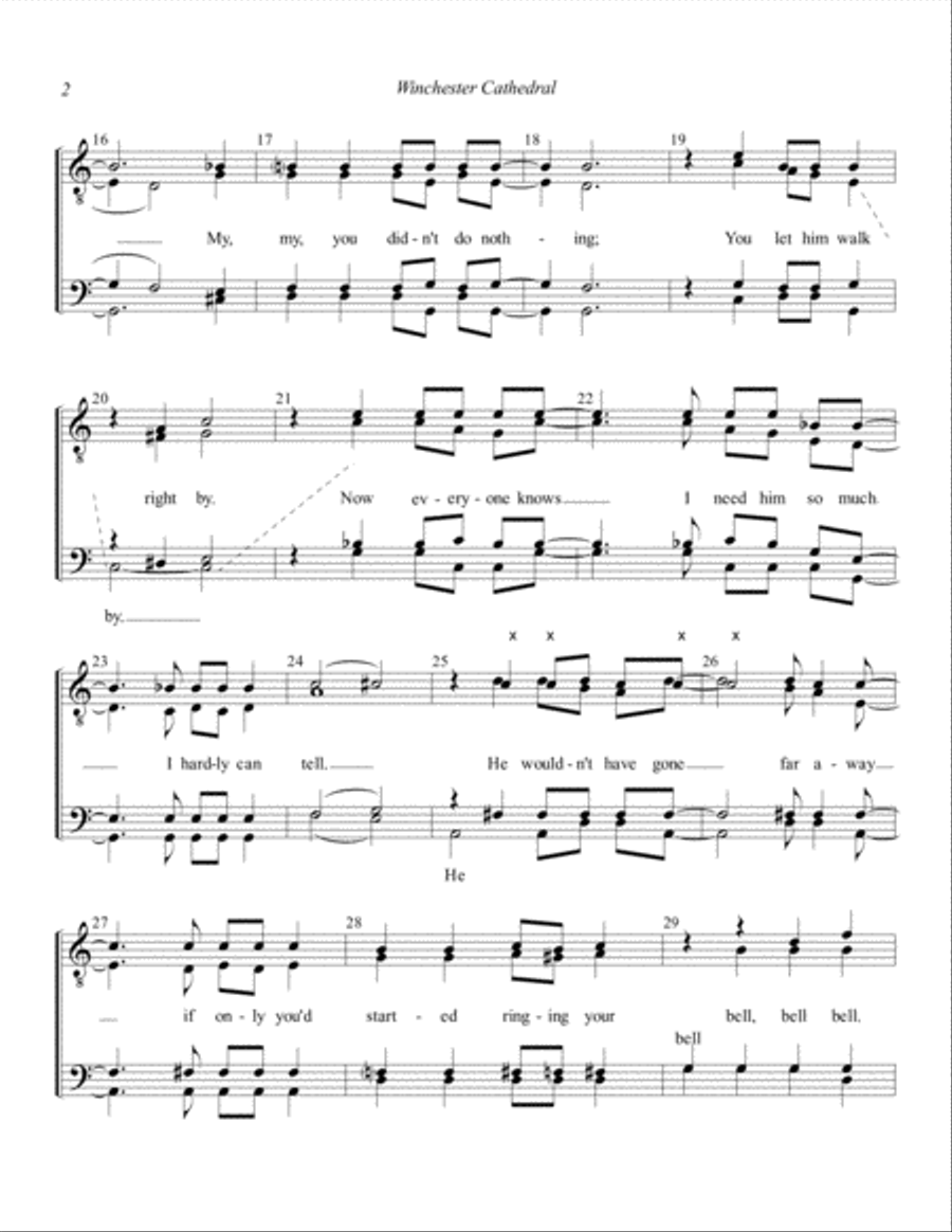 Winchester Cathedral Winchester Cathedral TTBB scores gallery preview page 2