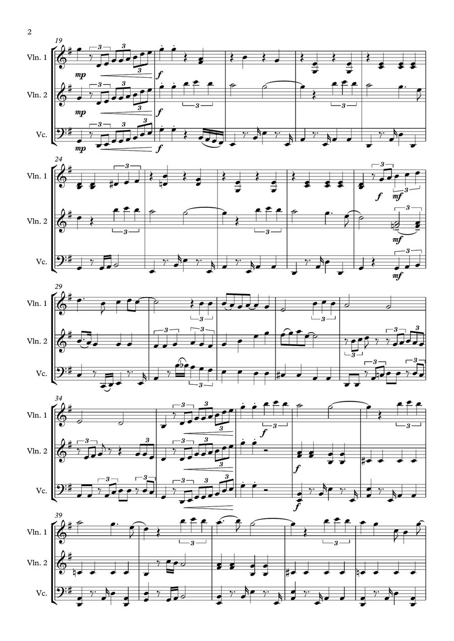 Isn't She Lovely String Trio scores gallery preview page 2