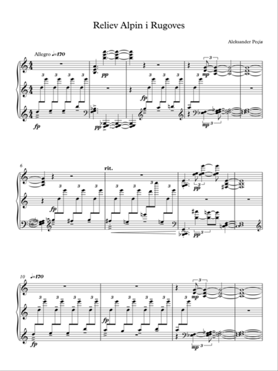 Reliev alpin I Rugoves ( Kosova) Piano Solo scores gallery preview page 1