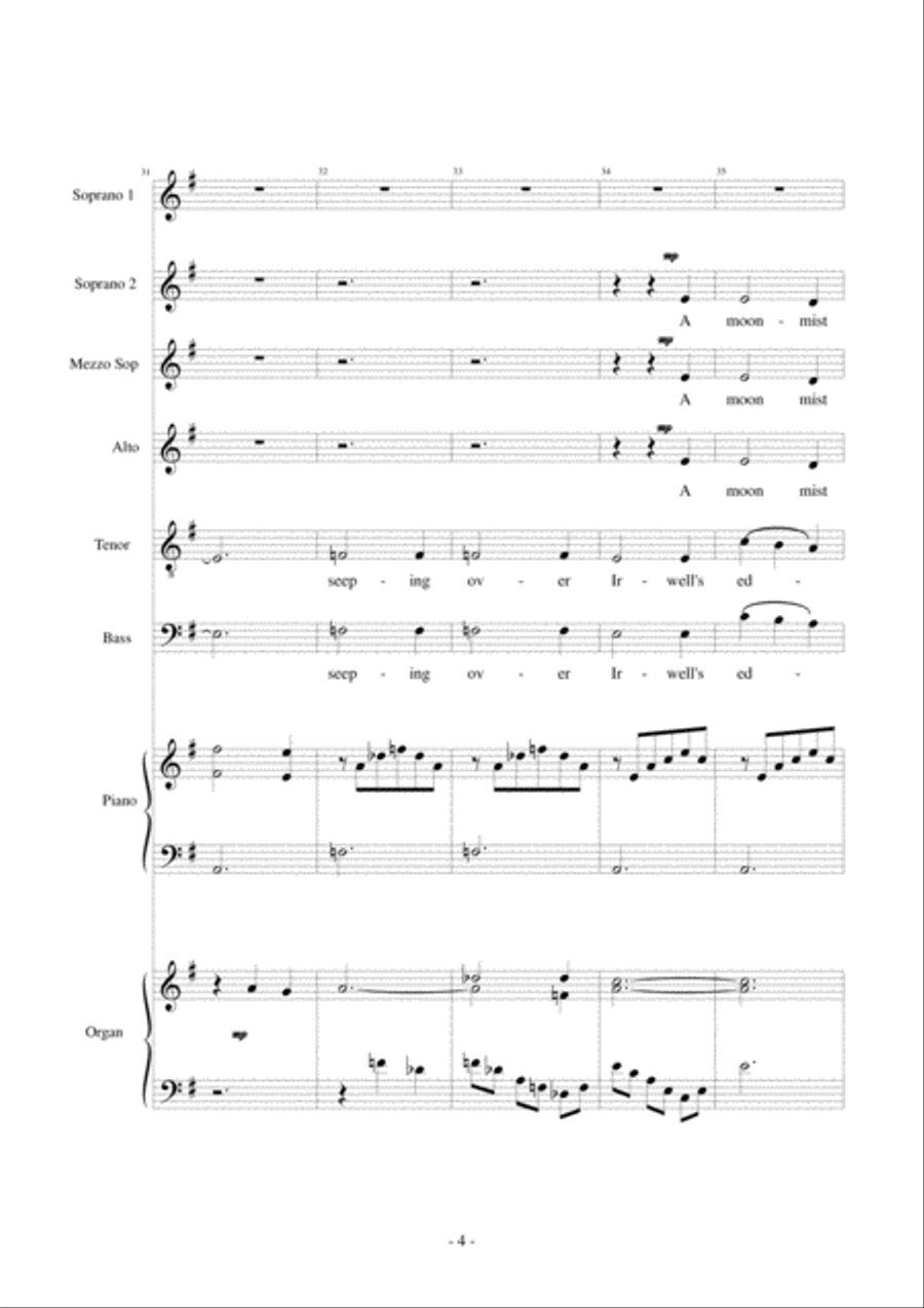 Manchester Magnificat - version for choir, soloists, piano and organ 4-Part scores gallery preview page 4