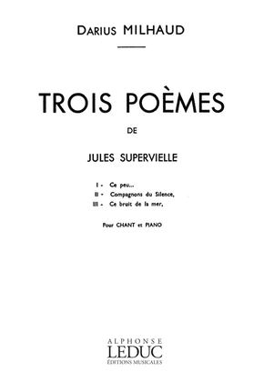 Book cover for 3 Poèmes de J.Supervieille Op.276
