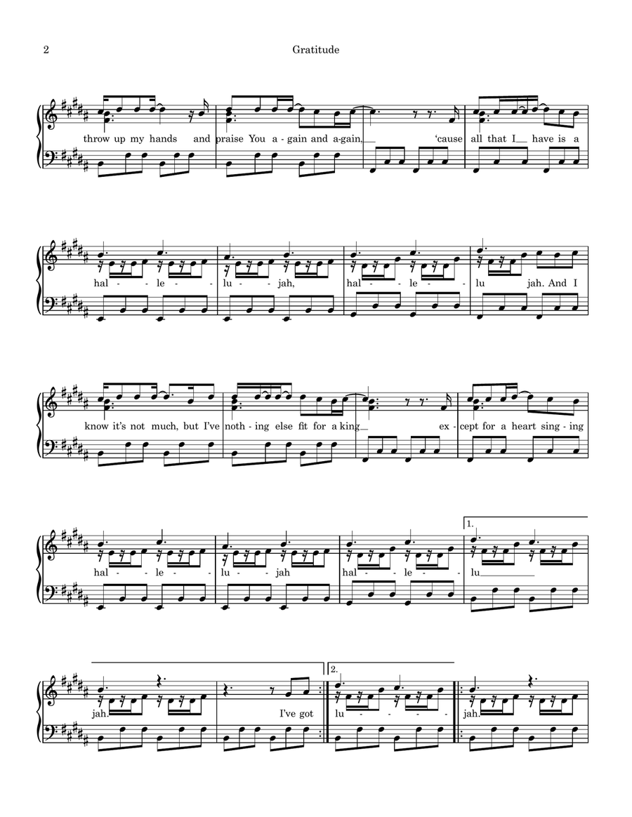 Gratitude Piano Solo scores gallery preview page 2
