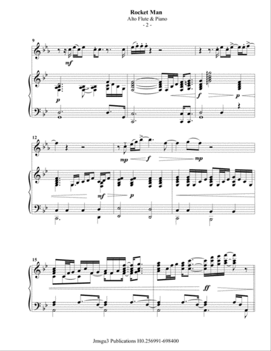 Rocket Man (I Think It's Gonna Be A Long Long Time) Flute Solo scores gallery preview page 3