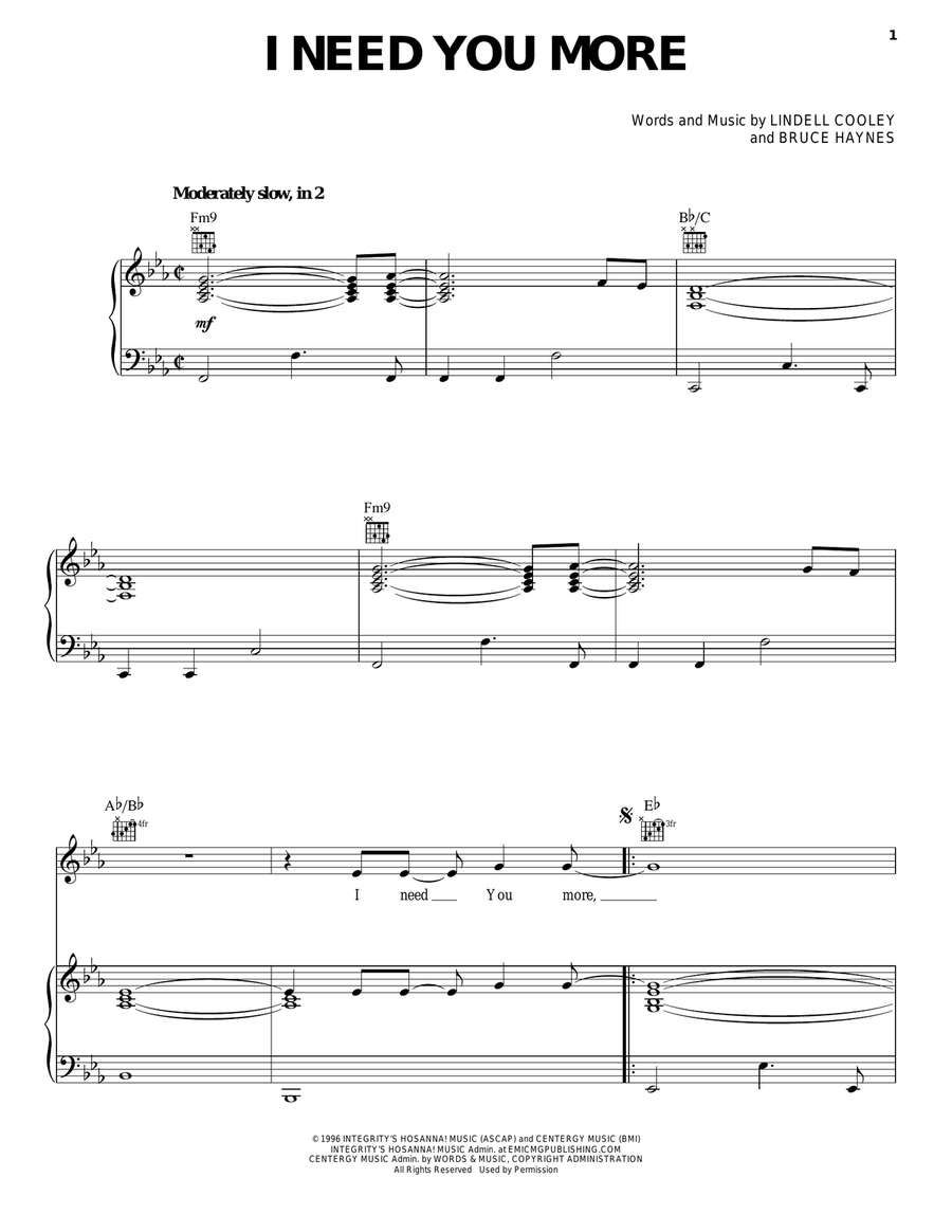 I Need You More Guitar scores gallery preview page 1
