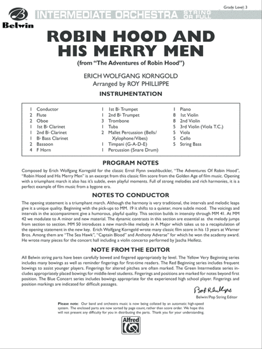 Robin Hood and His Merry Men: Score Full Orchestra scores gallery preview page 1
