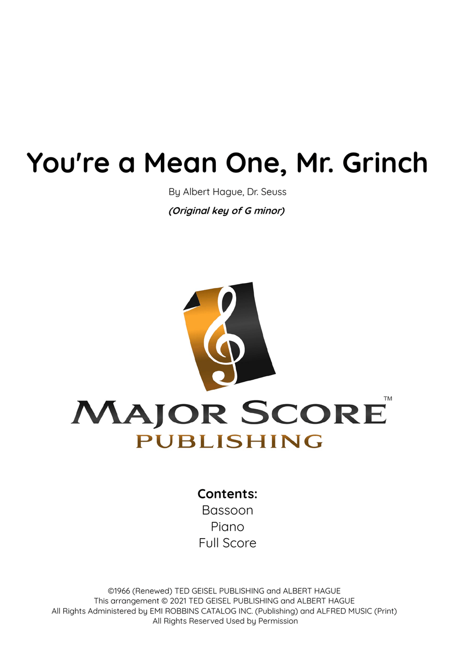 You're A Mean One, Mr. Grinch Bassoon scores gallery preview page 1