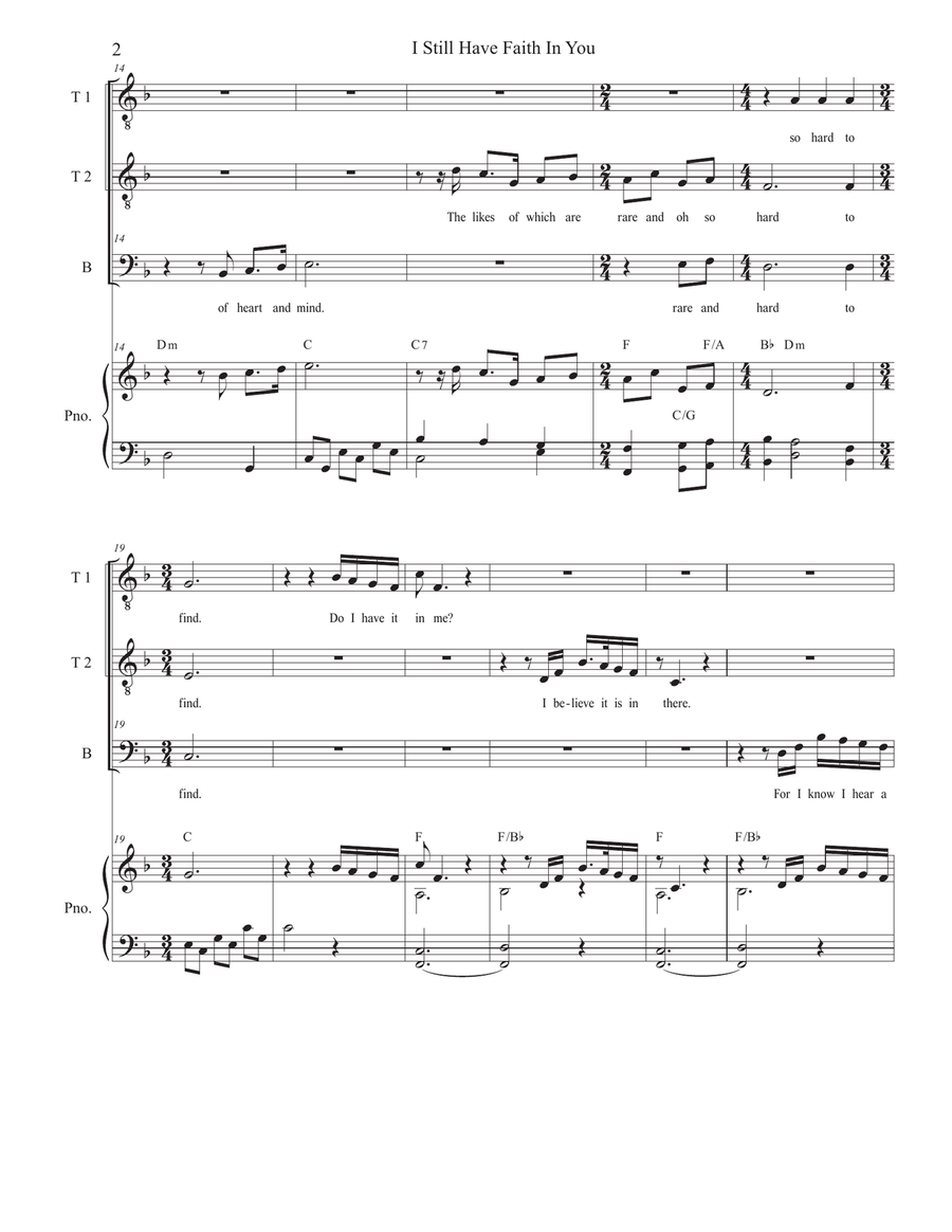I Still Have Faith In You Piano, Vocal scores gallery preview page 2