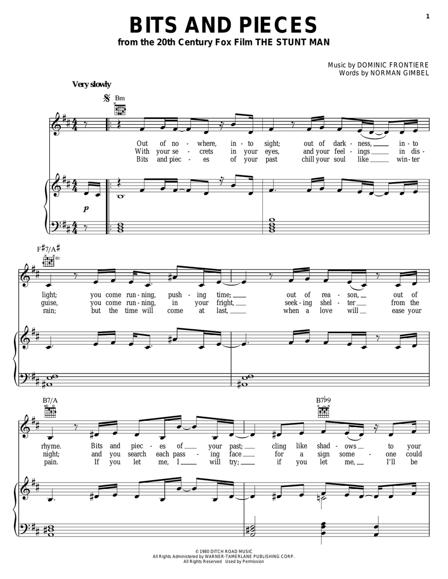 Bits And Pieces Piano, Vocal, Guitar scores gallery preview page 1
