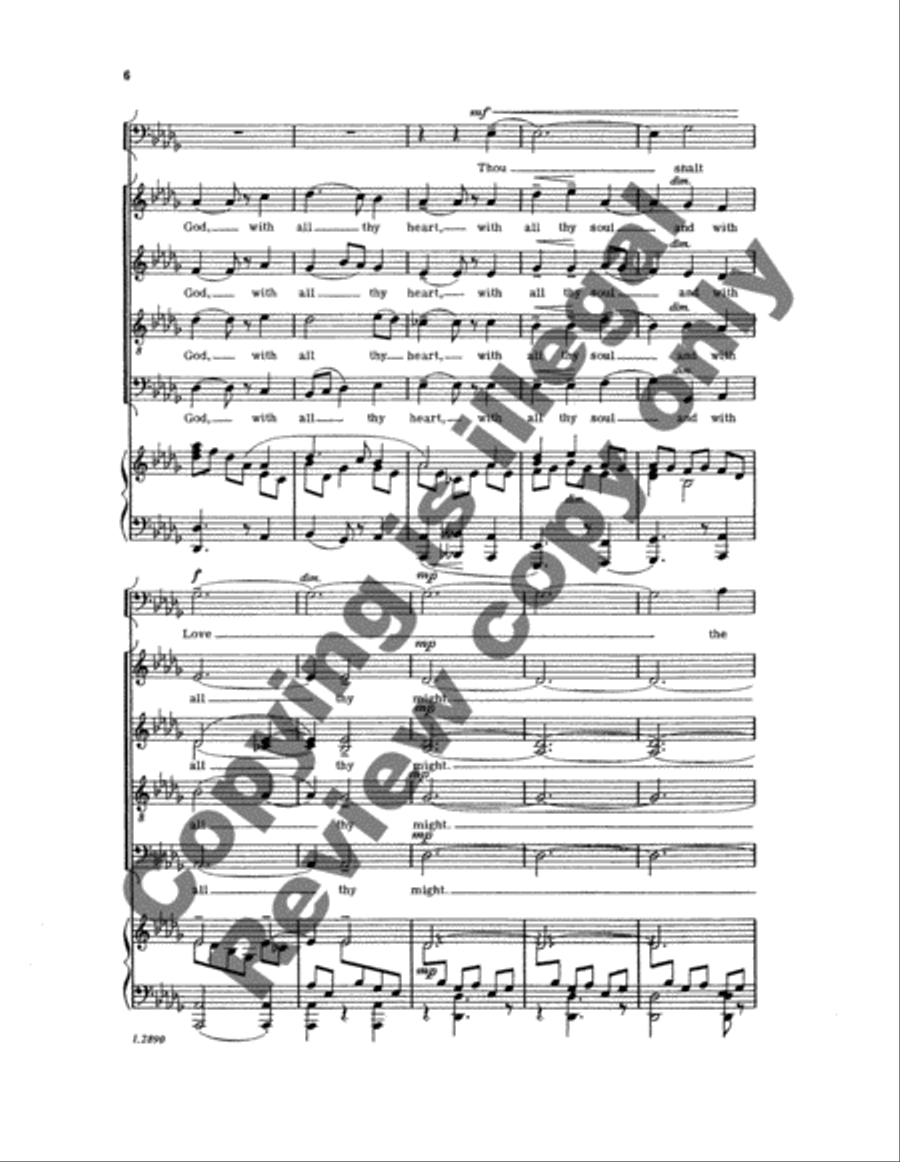 Sacred Service: Thou Shalt Love the Lord 4-Part scores gallery preview page 7