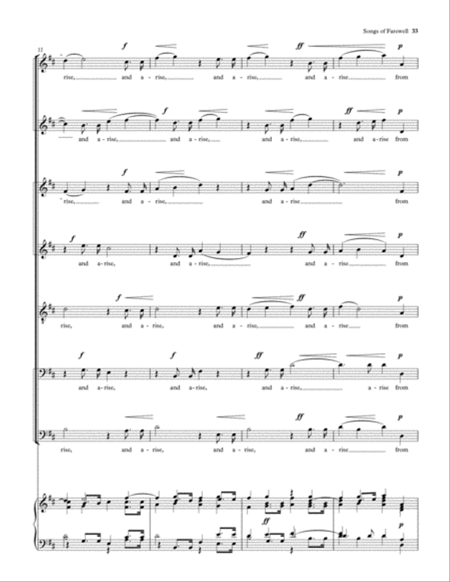 Songs of Farewell Divisi scores gallery preview page 34