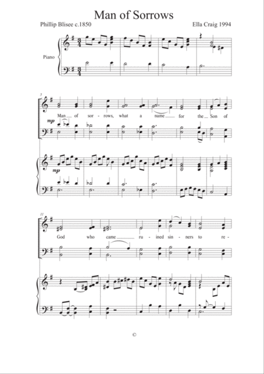 Man of Sorrows 4-Part scores gallery preview page 1