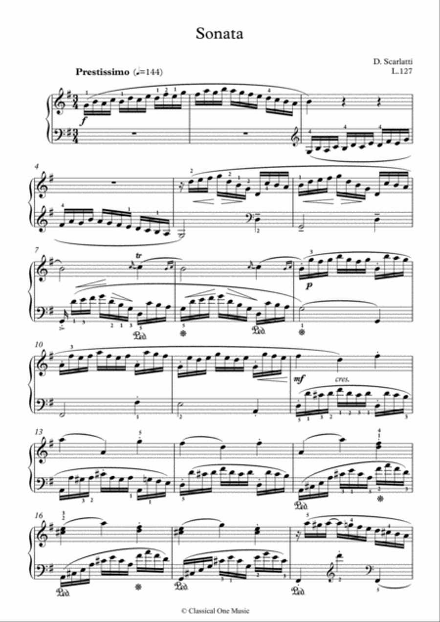 Scarlatti-Sonata in G-Major L.127 K.348(piano) Piano Solo scores gallery preview page 2