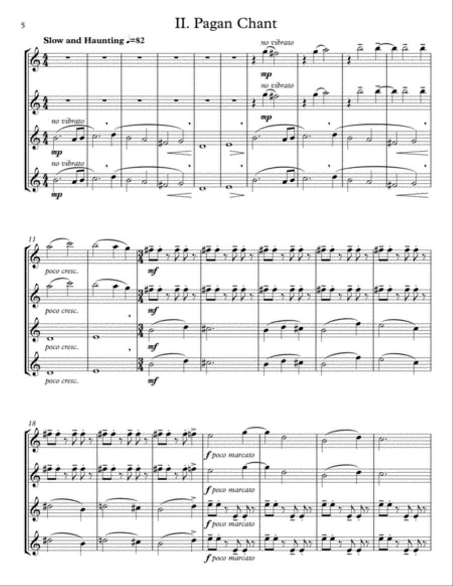 Pagan Dances for Saxophone Quartet Saxophone Quartet scores gallery preview page 6