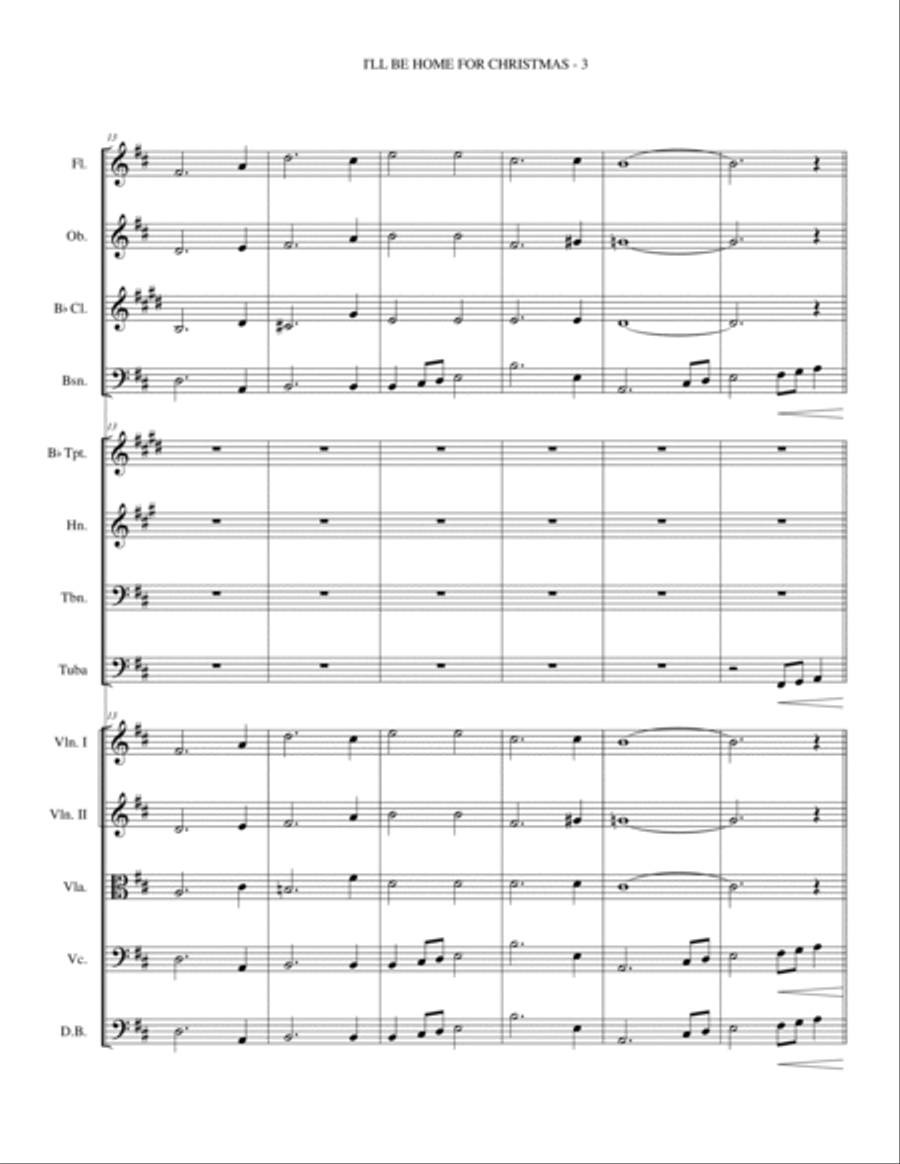 I'll Be Home For Christmas Chamber Orchestra scores gallery preview page 5