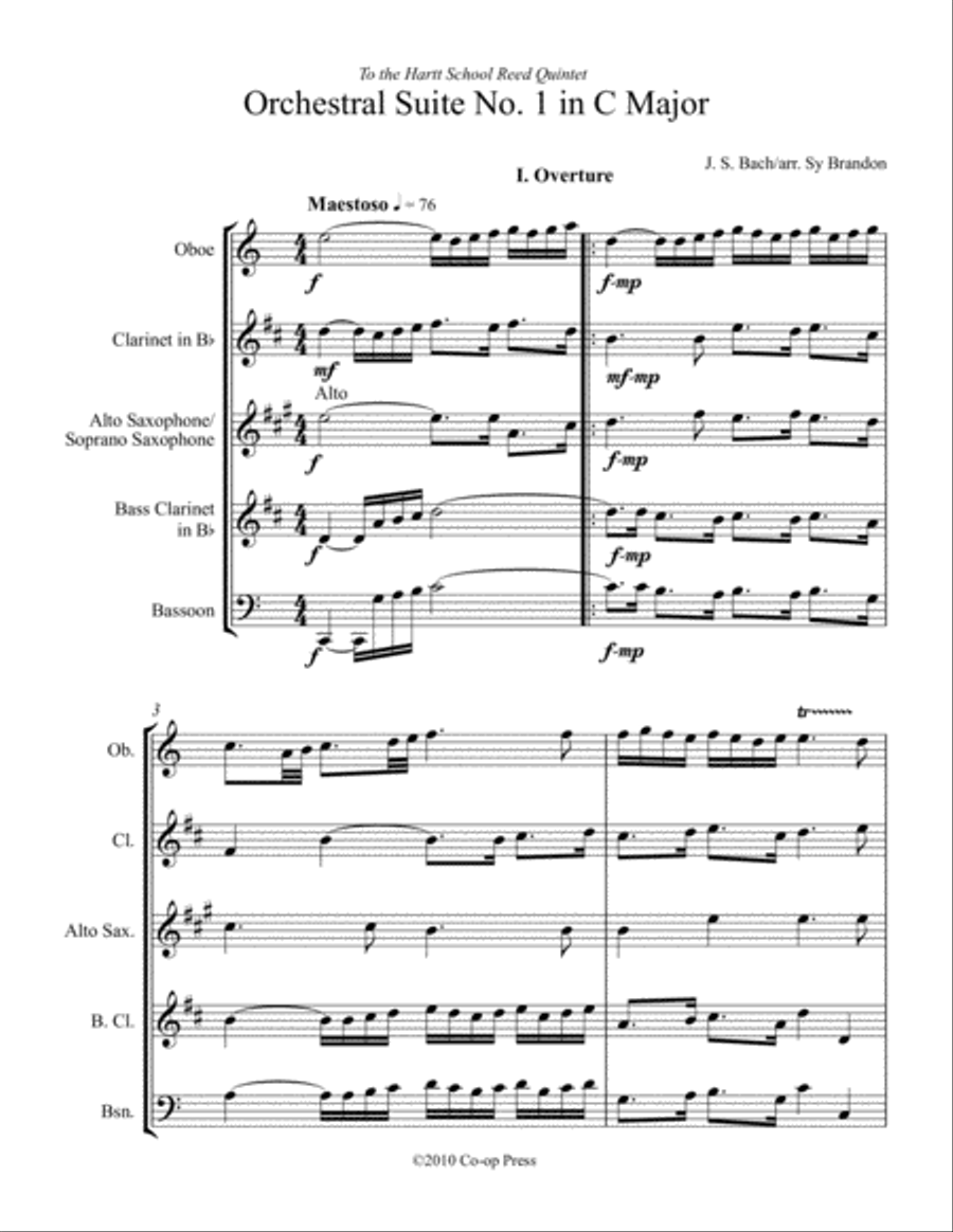 Orchestral Suite No. 1 for Reed Quintet Woodwind Quintet scores gallery preview page 1