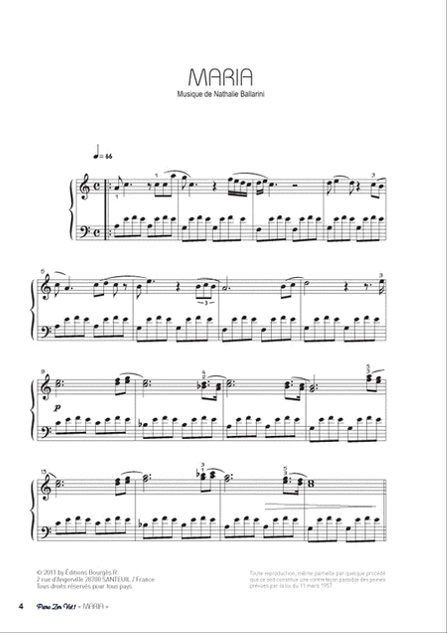 Maria + Album `Piano Zen Vol.1` Inclus Piano Solo scores gallery preview page 3