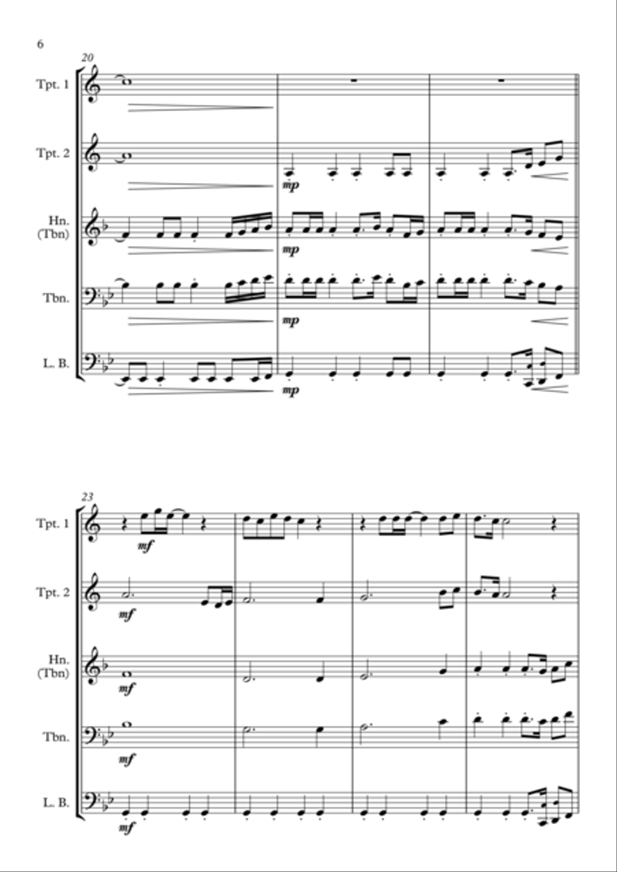 Eye Of The Tiger Brass Quartet scores gallery preview page 6