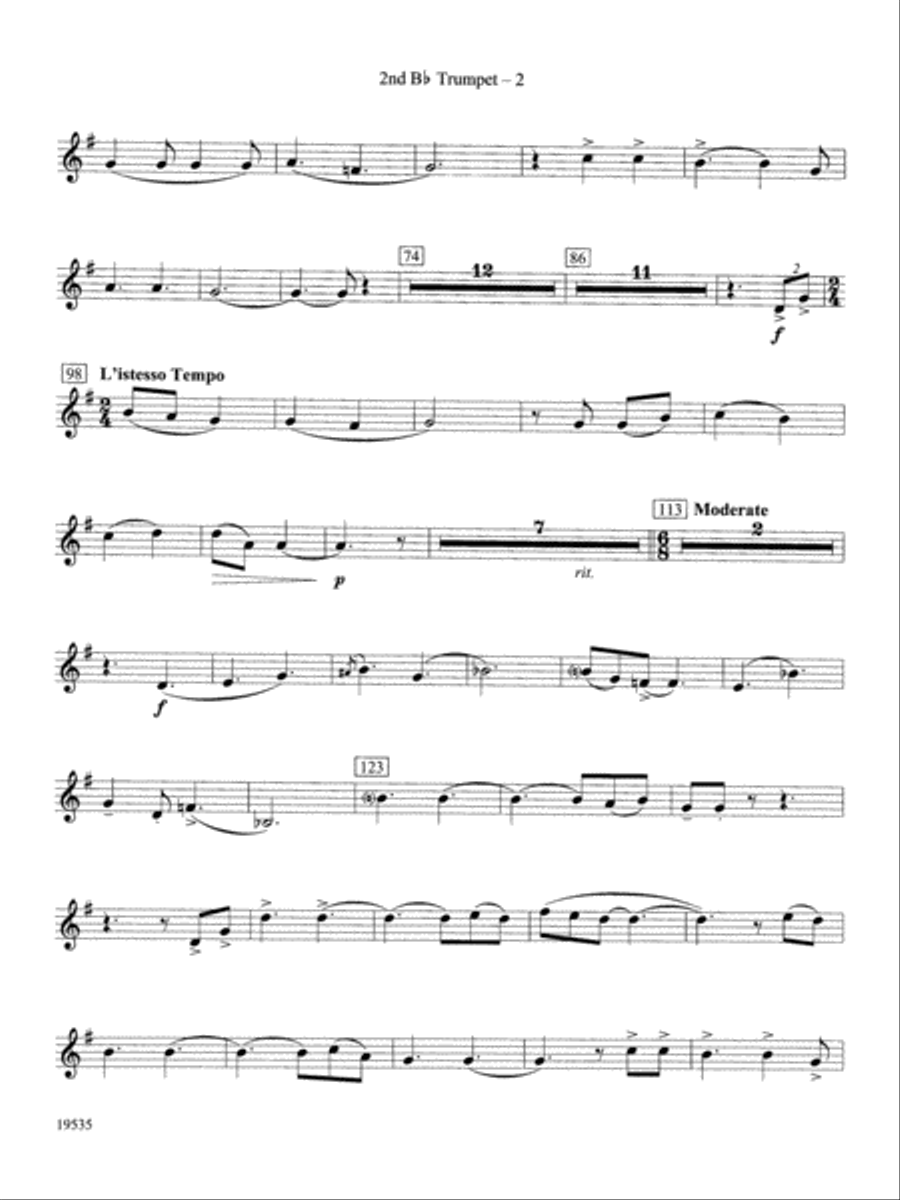 Fantasy on an African-American Spiritual: 2nd B-flat Trumpet Concert Band scores gallery preview page 2