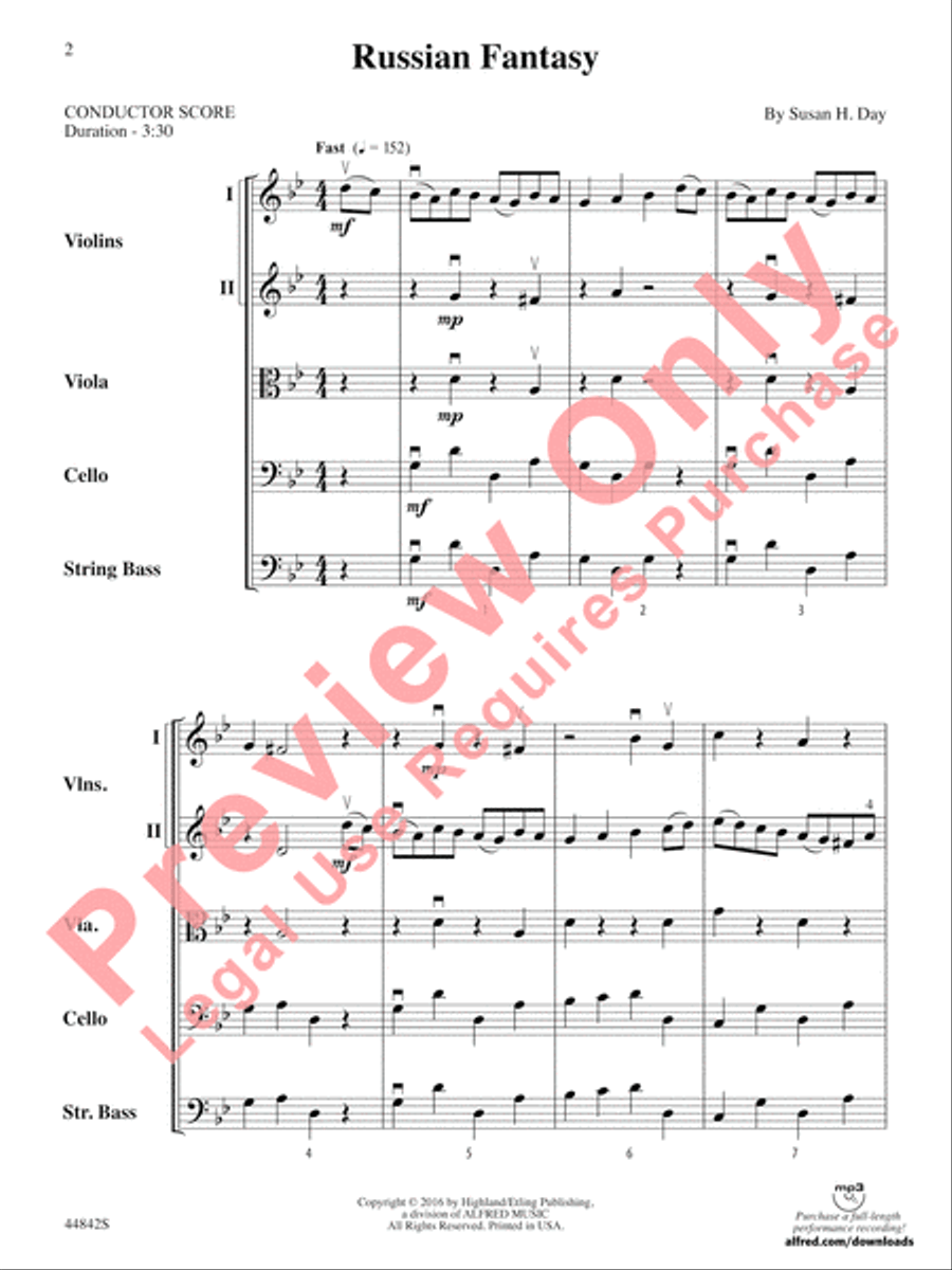 Russian Fantasy Russian Fantasy String Orchestra scores gallery preview page 3
