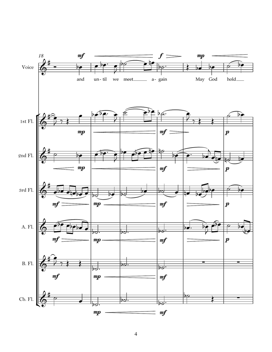 An Irish Blessing (for flute choir & voice) Flute Choir scores gallery preview page 4