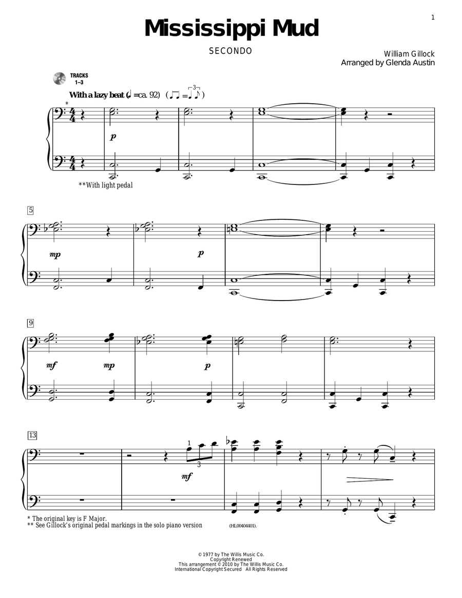 Mississippi Mud Mississippi Mud Piano Duet scores gallery preview page 1