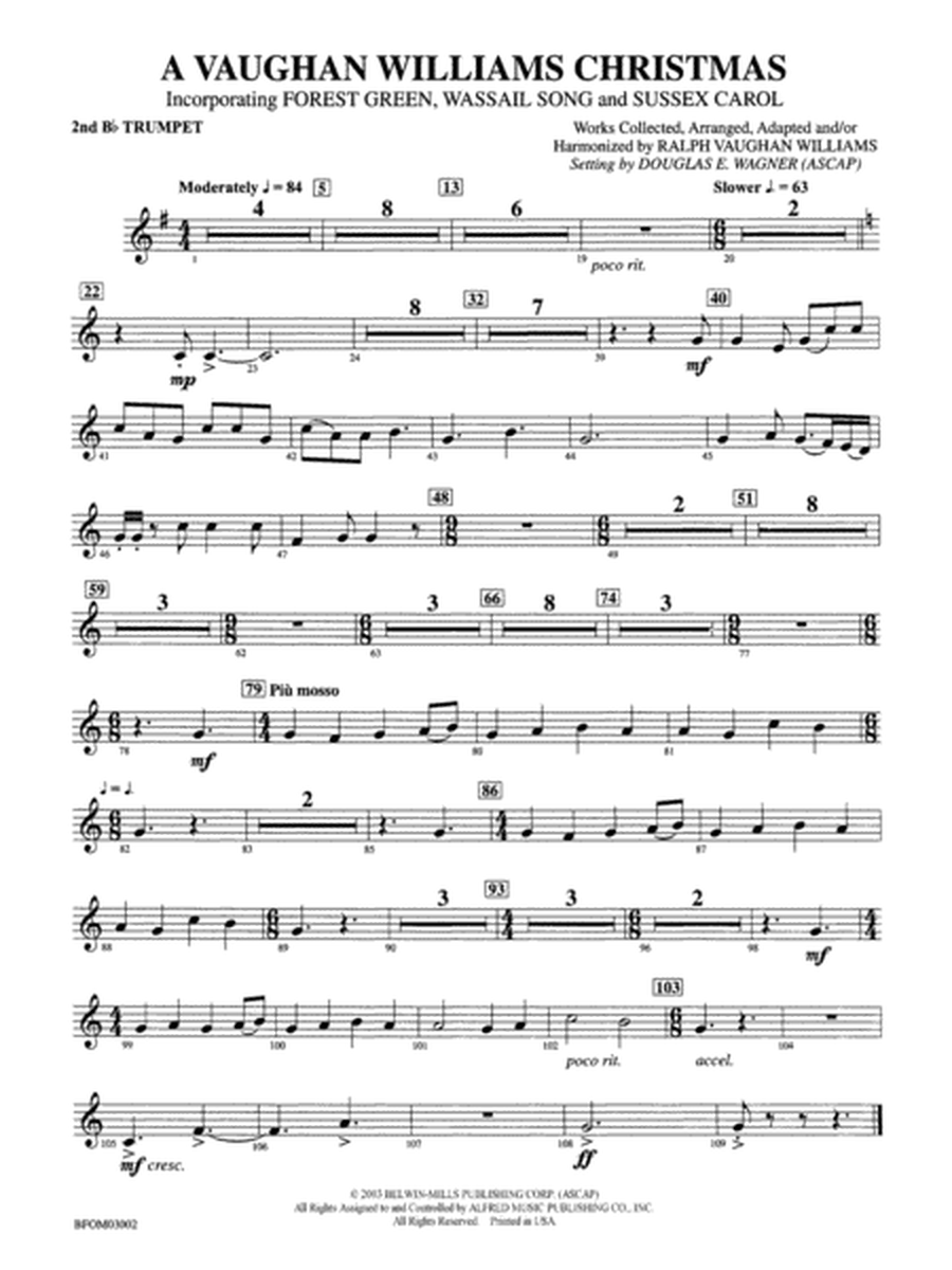 A Vaughan Williams Christmas: 2nd B-flat Trumpet