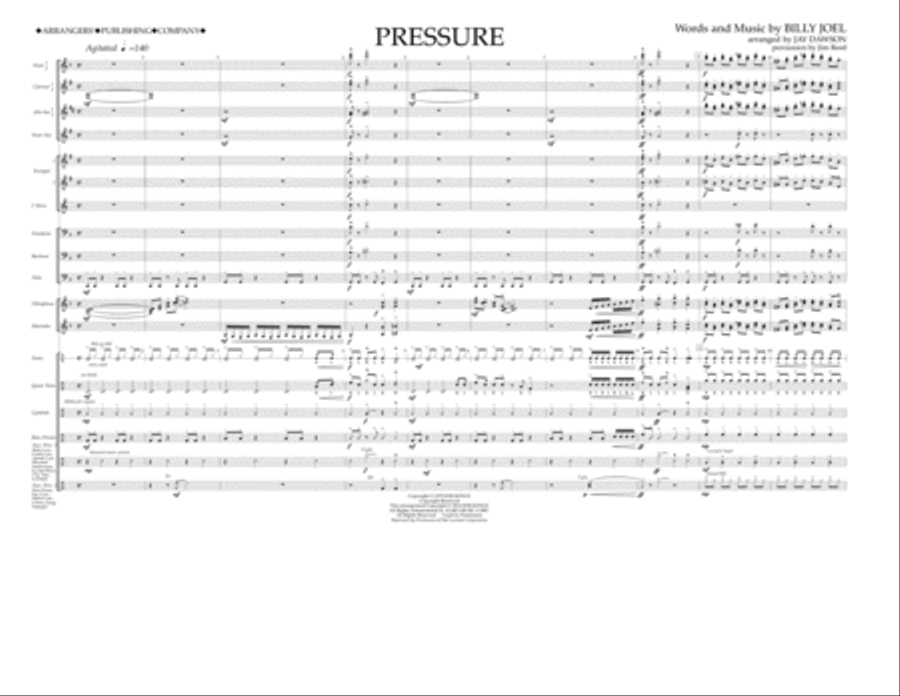 Pressure - Full Score Pressure - Full Score Marching Band scores gallery preview page 1