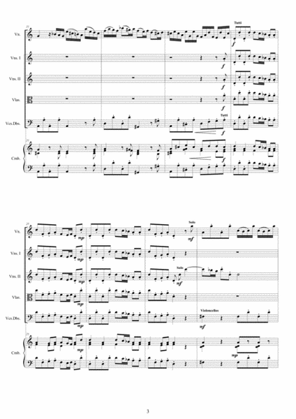 Vivaldi - Violin Concerto No.4 in A minor Op.4 RV 357 for Violin solo, Strings and Cembalo image number null