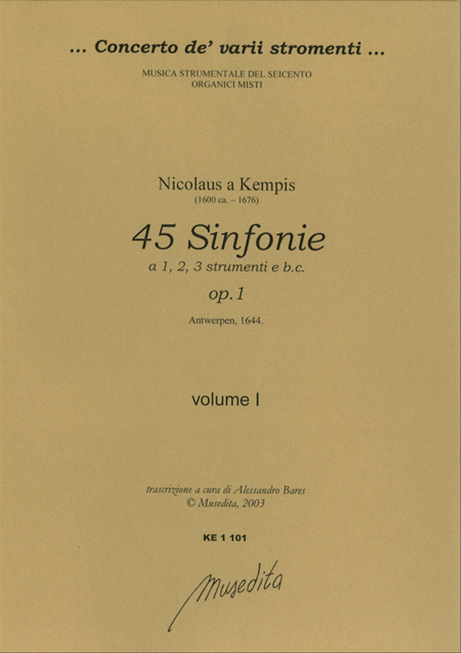 Symphoniae op.1 (Antwerpen, 1644) Basso Continuo scores gallery preview page 1