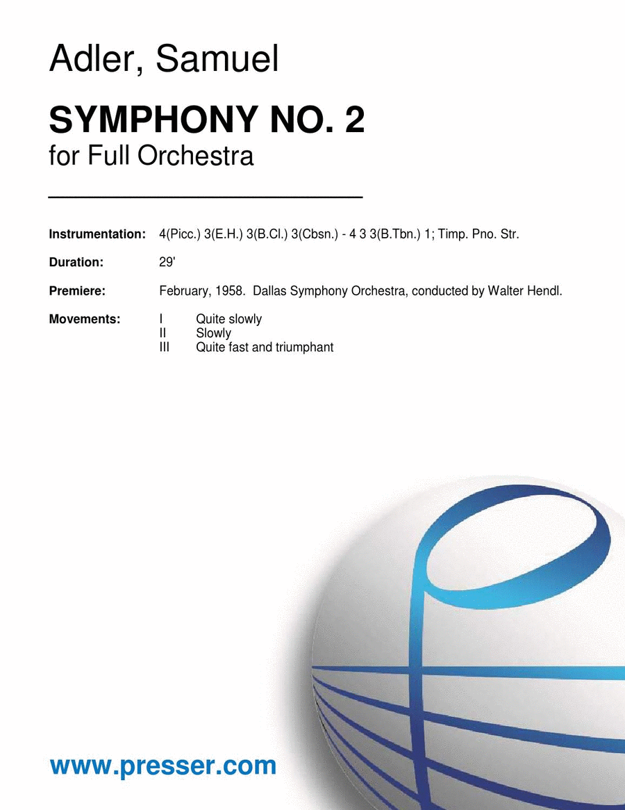 Symphony No. 2 - Large Score Orchestra scores gallery preview page 1