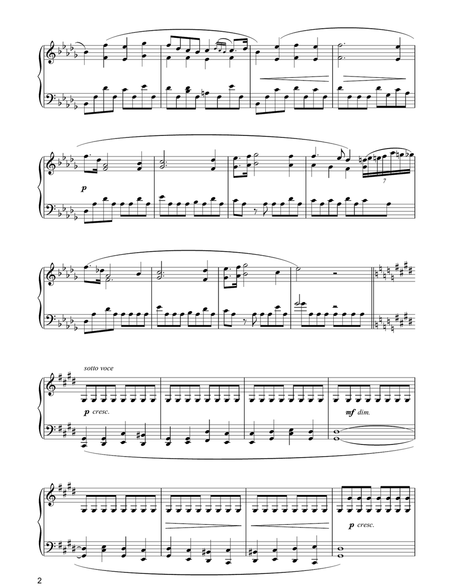 Prelude In Db Major, Op. 28, No. 15 (Raindrop) Piano Solo scores gallery preview page 2