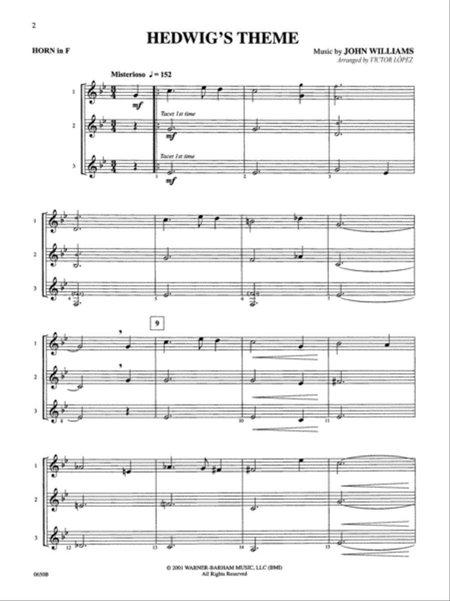 Harry Potter and the Sorcerer's Stone - Horn Horn scores gallery preview page 6