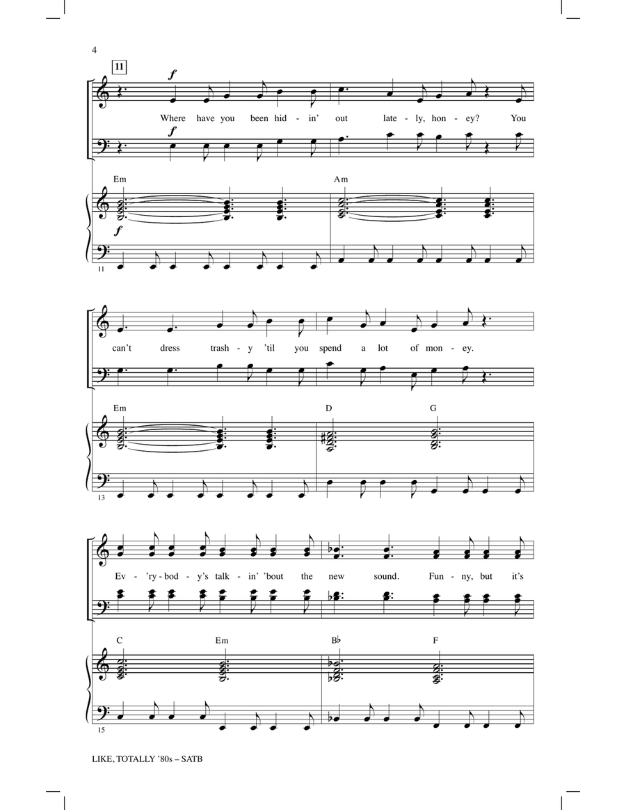 Like, Totally '80s (arr. Mark Brymer) 4-Part scores gallery preview page 3