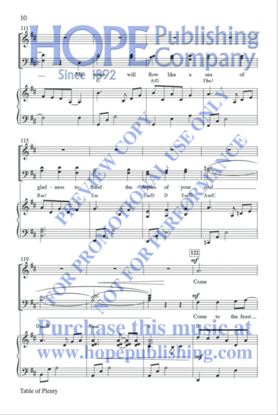 Table of Plenty Choir scores gallery preview page 11