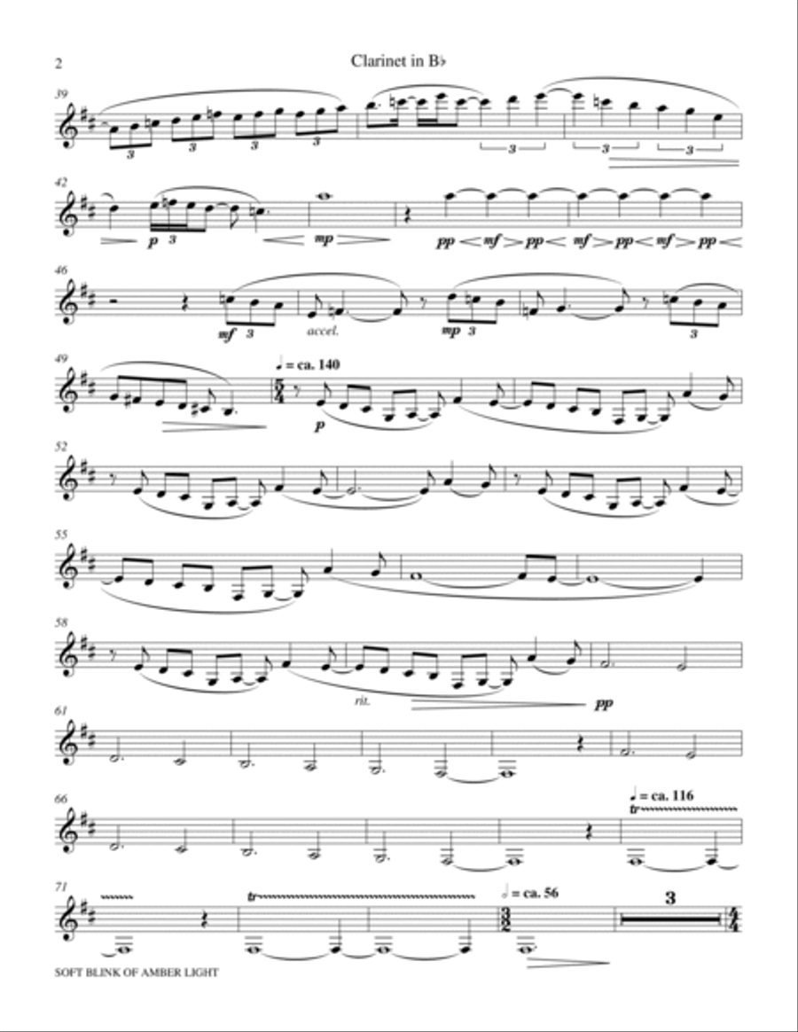 soft blink of amber light - Clarinet Choir scores gallery preview page 2